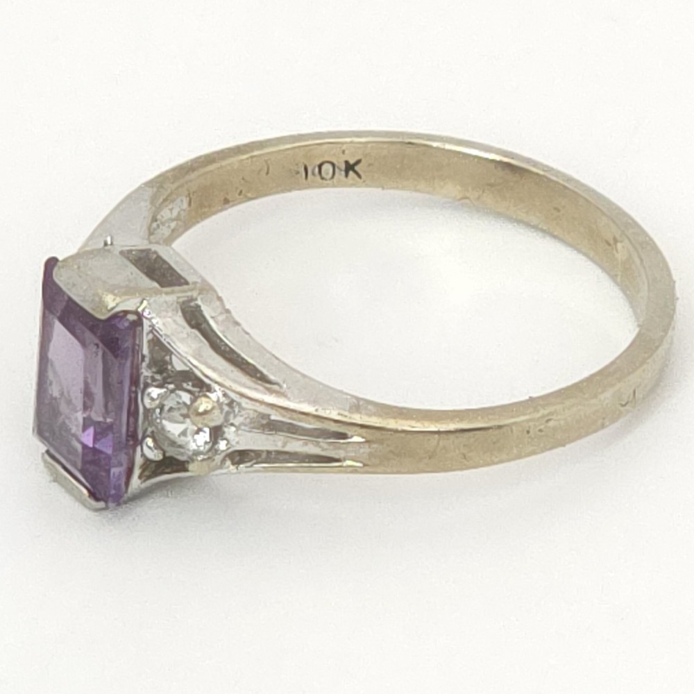 .60ct 10k Emerald Cut Purple Blue Synthetic Alexandrite Ring Child Size 2.25 - Picture 6 of 17